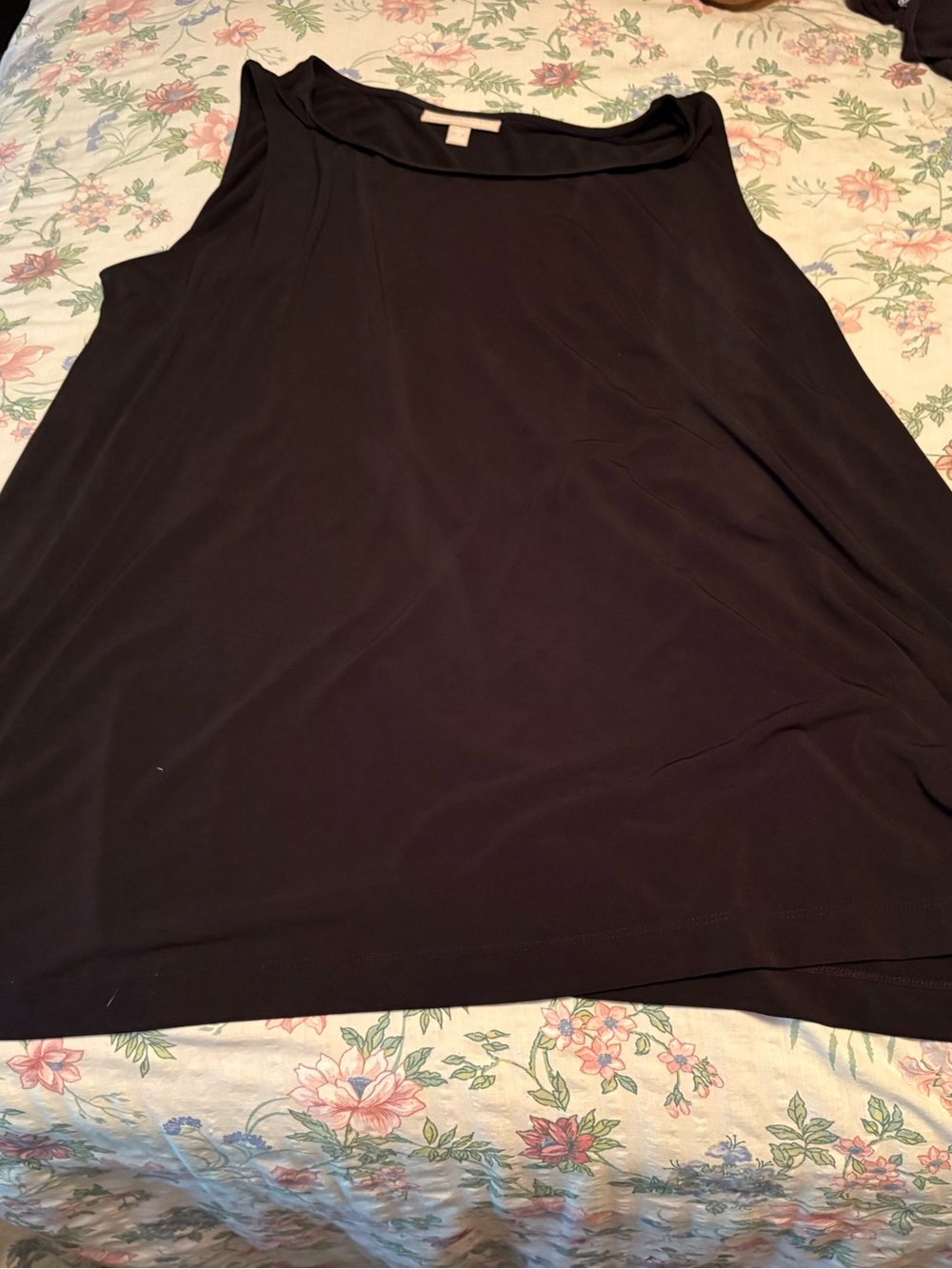 Woman Within Black Sleeveless Tank with Flowy Fit